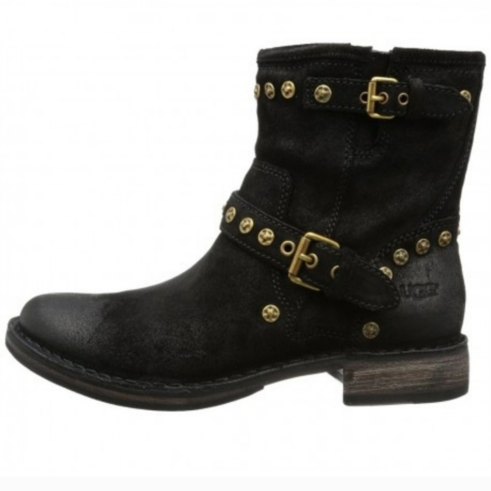 🚫SOLD🚫UGG Fabrizia Moto boots oiled leather/suede - Picture 2 of 13